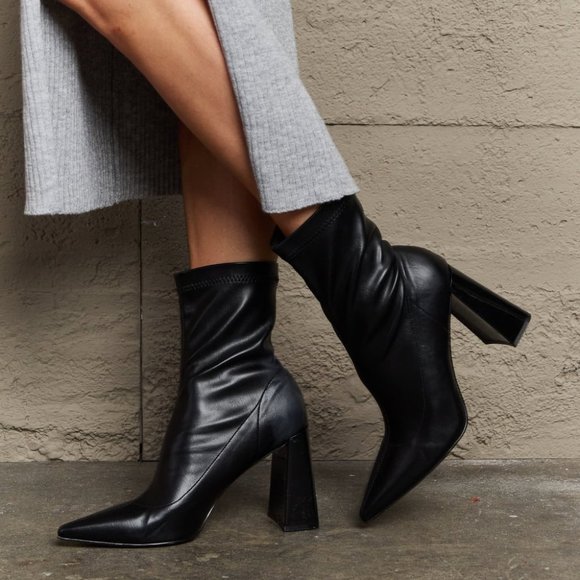 Weeboo Stacy Block Heel Sock Boots - Picture 3 of 4